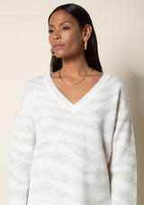 Keeley Winter White Zebra Sweater - FINAL SALE
