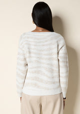 Keeley Winter White Zebra Sweater - FINAL SALE