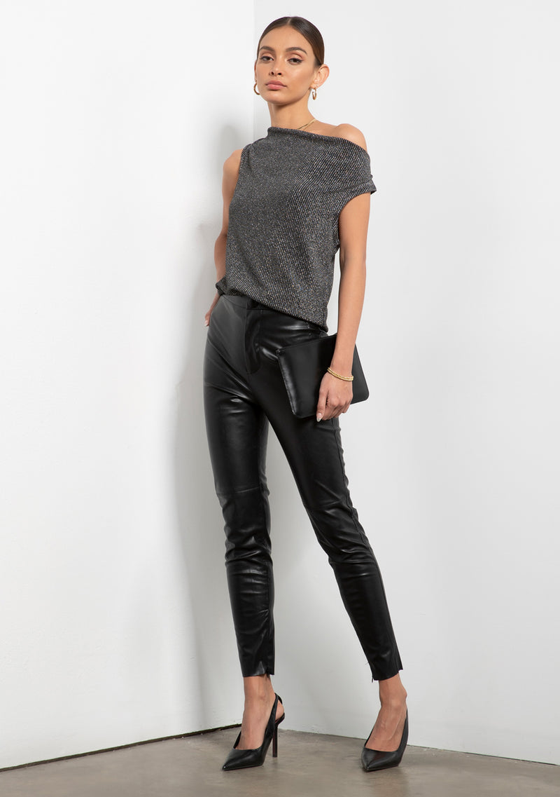 Gigi Metallic Rib Top