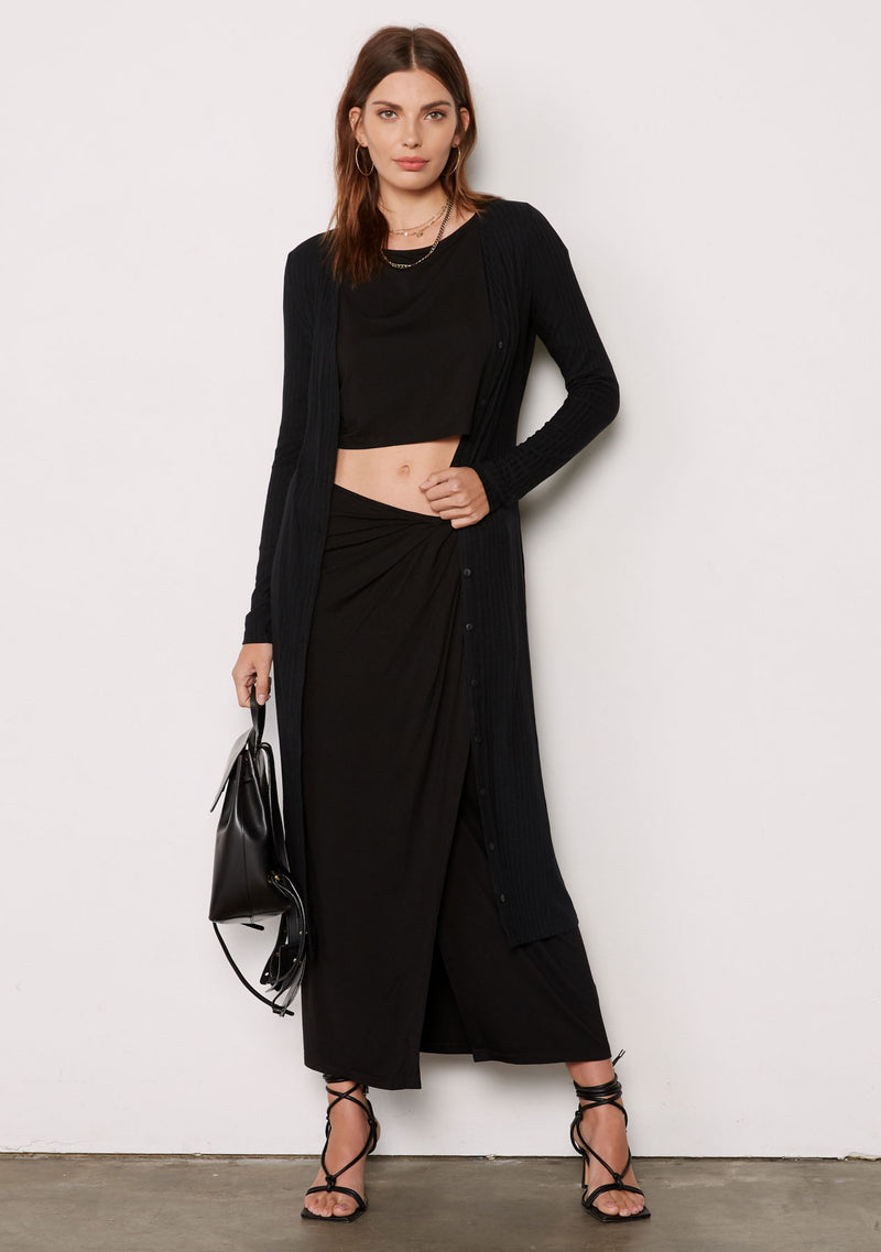 Long rib deals cardigan