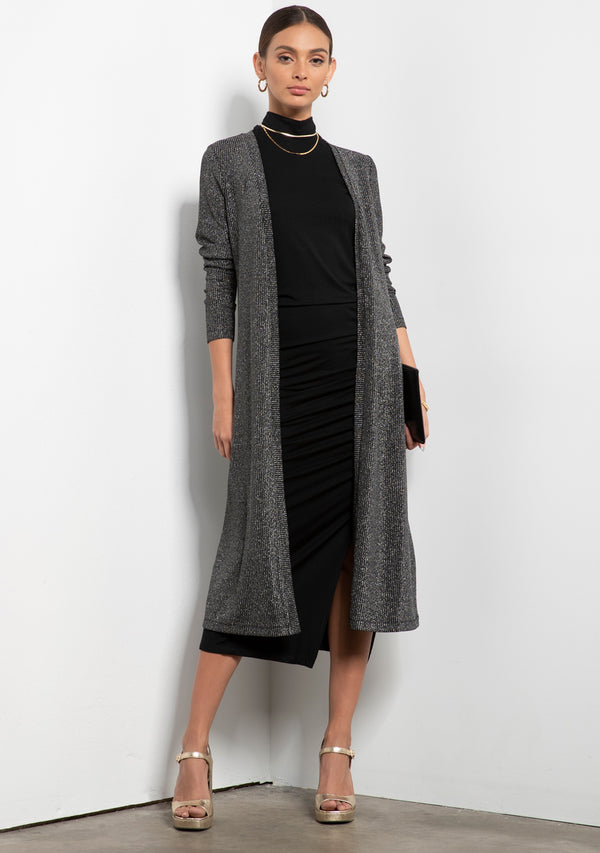 Jovana Metallic Rib Duster